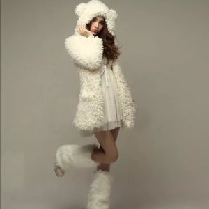 White Faux Fur Jacket